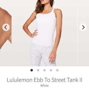 lululemon athletica White Ribbed Tank Top